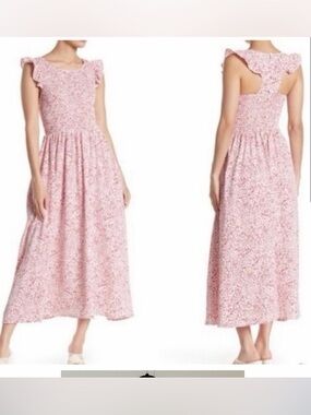 MELLODAY Pink Floral Midi Dress